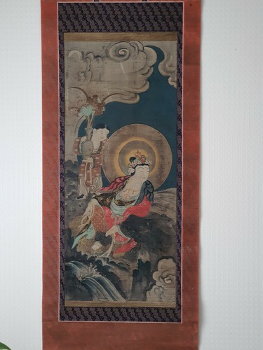Magnificent Japanese scroll Edo 17th Kannon Guaniyn Buddhism Kakemono 觀音 - Picture 2 of 12