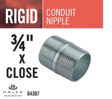 Lot of 5 - Rigid Halex 64307 Conduit Nipple 3/4" X Close  (Flat Shipping)
