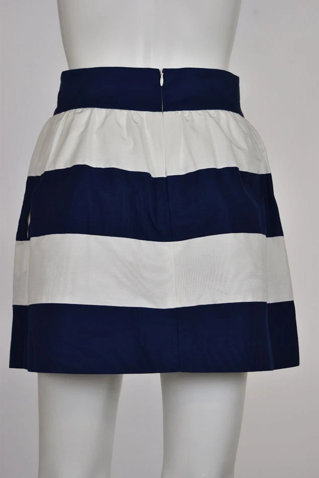 Nueva falda informal Annie Griffin Olivia para mujer azul marino a rayas línea A talla 0 por encima de la rodilla Foto 3 de 4