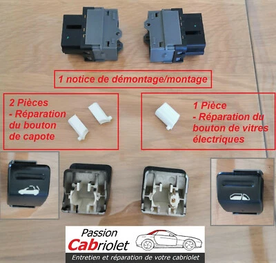 Kit Réparation Interrupteur Bouton Toit Capote et Vitres Peugeot 307 CC + Notice - Photo 1/4
