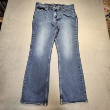 Old Navy Jeans Mens 37x30 Blue Boot Cut Distressed Denim Stretch