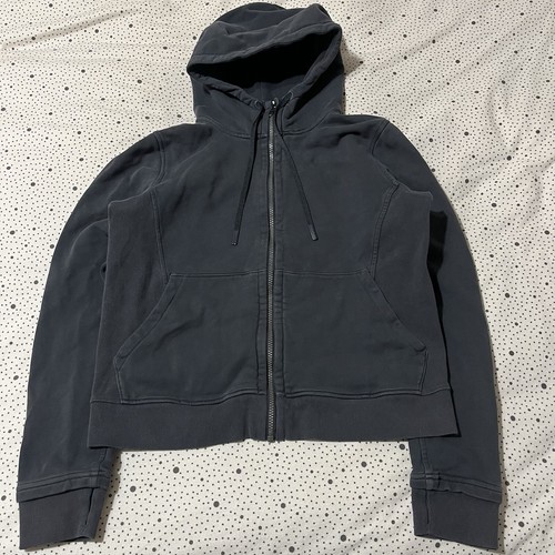 Lululemon Press Pause Hoodie Jacket Womens 12 French Terry Zip Black Athleisure - 第 1/8 張圖片