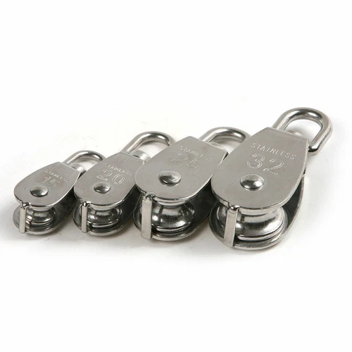 Stainless Steel Pulley Single Wheel Swivel Lifting Rope Pulley Block Tool Sliver - Picture 1 of 14