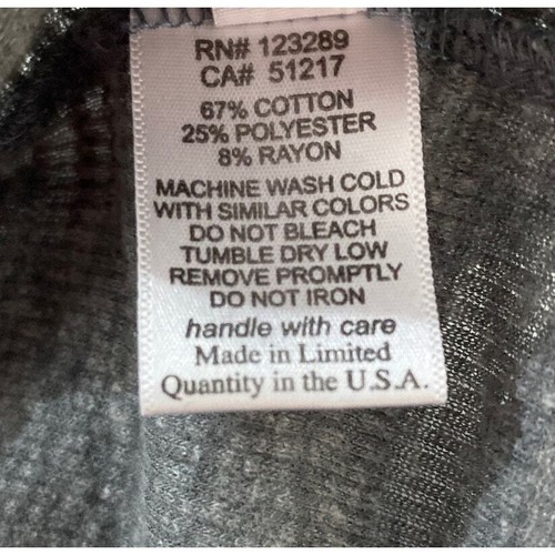 NWT Michael Lauren REVOLVE Size L Gray Vance Fitted Ribbed Henley Top Thumbhole - Picture 6 of 6