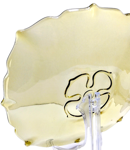 Vintage 1930s Lancaster Glass Co. Jubilee Topaz Yellow Depression Cake Plate 10" - Picture 18 of 18