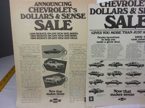 Chevrolets Chevy Nova Monza 1970s ads clippings car magazines C123 - Picture 3 of 6