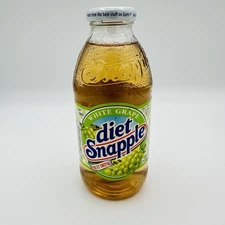 RARE! Diet SNAPPLE GLASS BOTTLE - White Grape (1X) 16 oz FULL, SEALED NEW