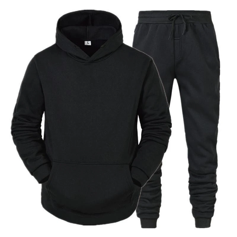 Mens Set Sweatsuit Men Athletic Tracksuit Hooded Long Sleeve Jogger Sets Workout image 2