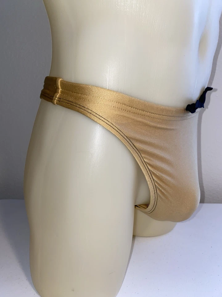Modified Speedo Men’s Swim Thong Bikini Gold Size Size 28 - Image 3 of 4
