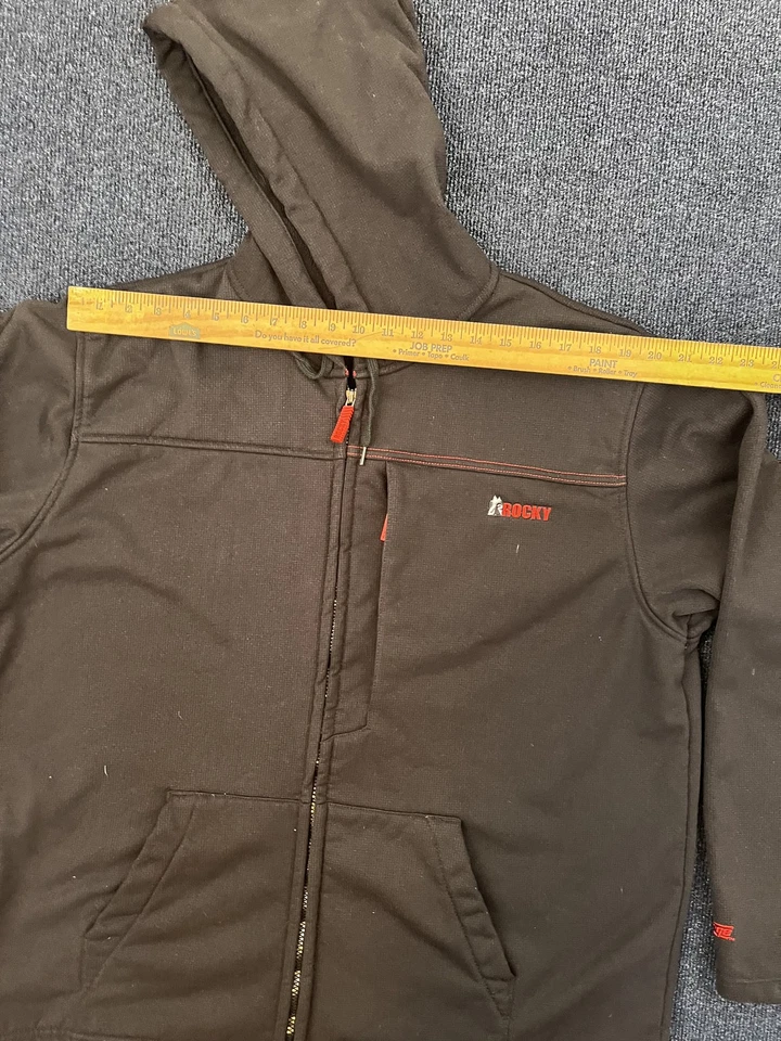 Chaqueta Rocky Para Hombre Extra Grande Negra Con Capucha Cremallera Completa Ropa de Trabajo Exterior Abrigo Cálido Foto 3 de 4