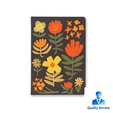 Denik 240pg Notebook 8.25"x5.75" Mixed Embroidery Vegan Leather: Ruled Journal 