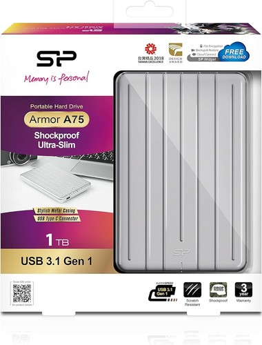 Silicon Power 1TB Rugged Portable Hard Drive, 100% Aluminium Slim Case ( 12 mm.) - 第 7/9 張圖片