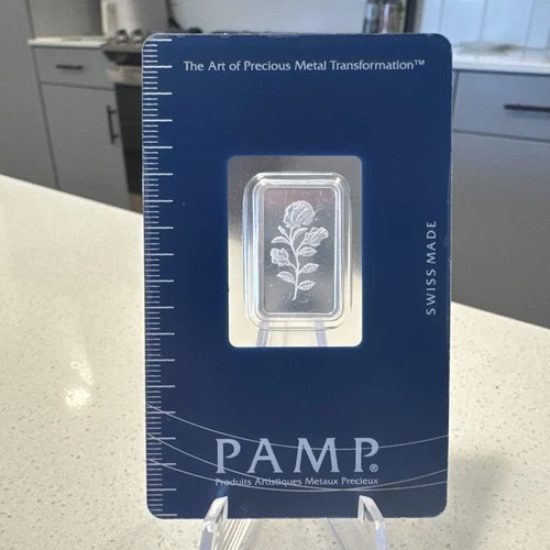 PAMP SUISSE ROSA ROSE 5 GRAM .999 FINE SILVER BAR SEALED IN ASSAY 🌹