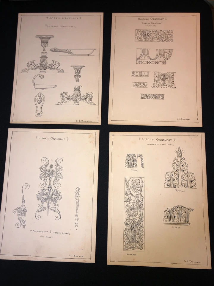 Lote de 25 dibujos arquitectónicos vintage, LJ Bowker Kansas City Architect años 30 Foto 4 de 4