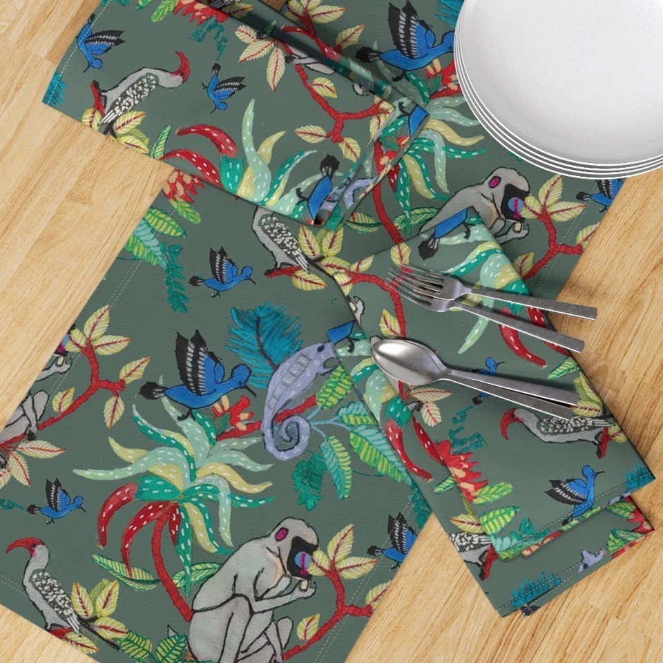 Savuti Animal Jungle Delightful Animal Jungle With Baboon Printed Table Runner - Image 3 of 4