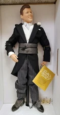 John F Kennedy Groom Franklin Mint porcelain Heirloom Doll Original Box JFK