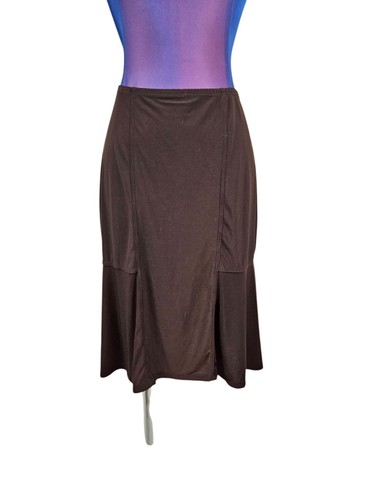 Vintage 90s Bleeker & McDougal Chocolate Brown Ruffle Pencil Skirt Size Small W7 - Picture 6 of 6