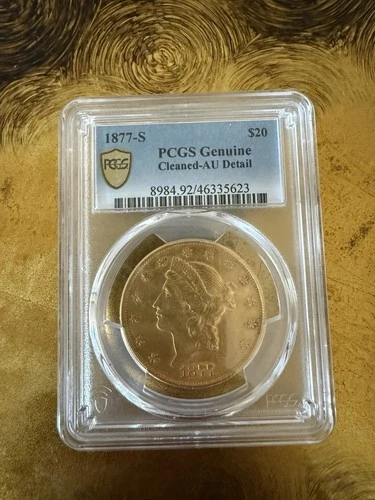 1877-S Liberty Gold Double Eagle $20 Coin - Certified PCGS AU Detail