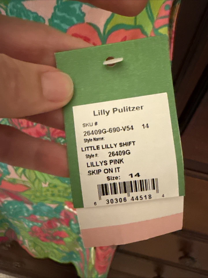 Lilly Pulitzer Lillys Pink Skip On It Shift Dress HTF Frogs Tropical Size 14 NWT - Image 2 of 4