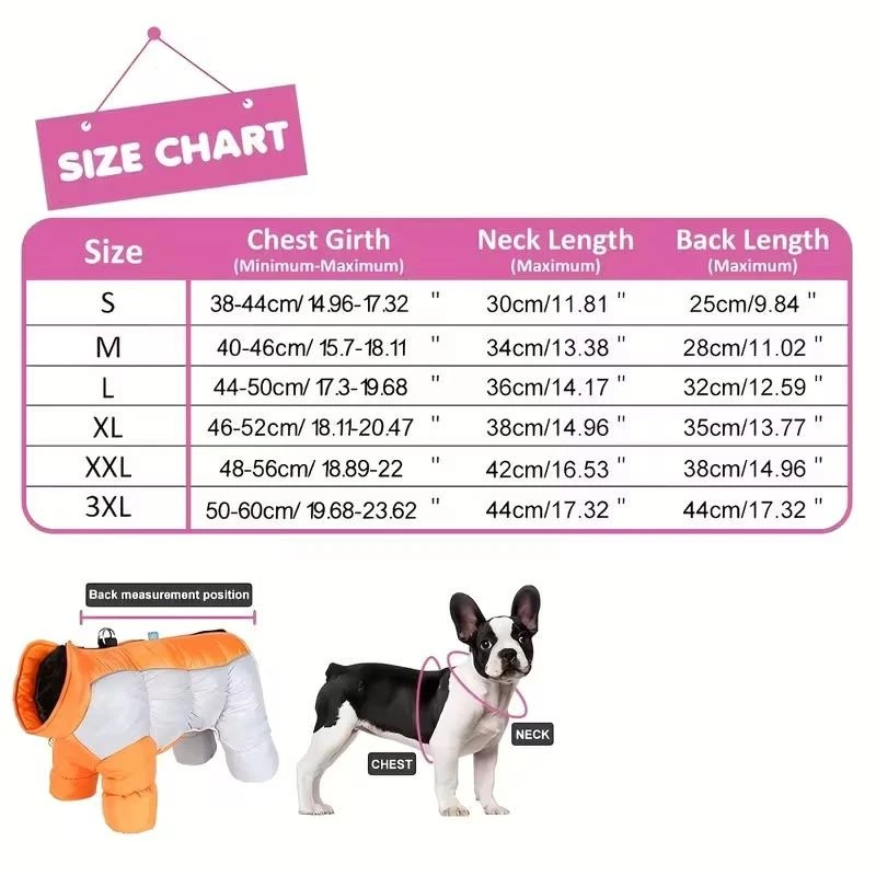 Thermal Winter Dog Jumpsuit Warm Reflective Four-legged Coat for Small Dogs - Image 2 of 4
