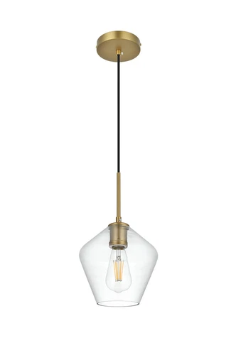 Living District Gene 8" Pendant Clear Shade In Satin Gold - Picture 8 of 10