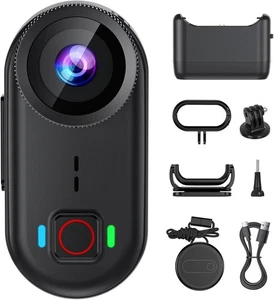 4K Caméra d'action, Mini Caméra avec WiFi, Portable magnétique 150° Mains