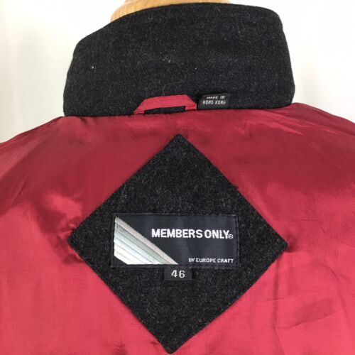 Members Only Mens Black Wool Blend Coat Jacket Size 46 Vented - Picture 8 of 11