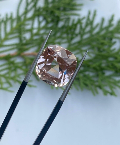 14.25 Carat Natural Cut kunzite cushion shaped loose gemstone from Afghanistan