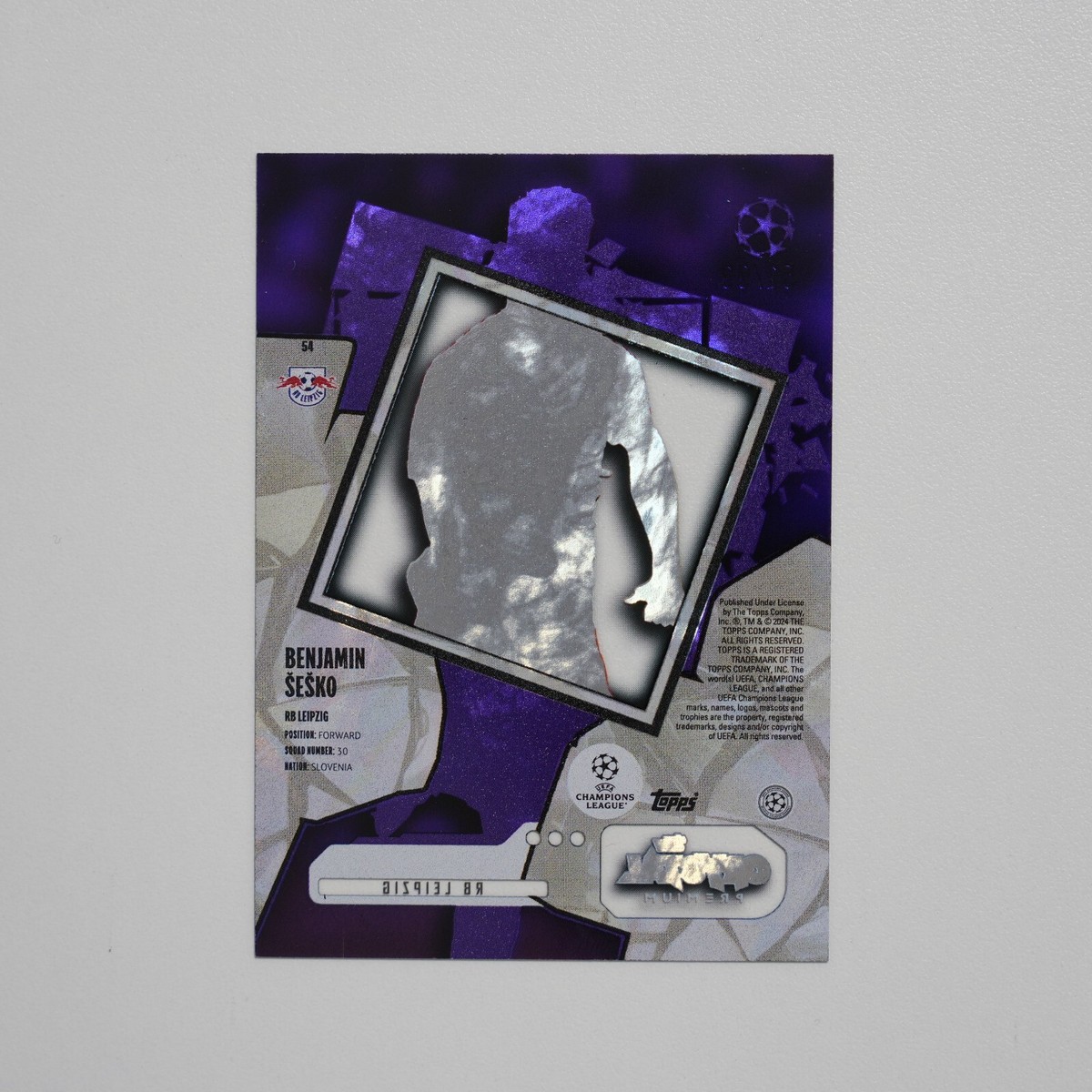 2023-24 Topps Crystal Premium UEFA Purple /99 Benjamin Sesko