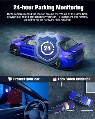 4K Dual Lens Car DVR Camera Dash Cam Front/Rear/Inside Video Recorder G-Sensor - Bild 5 von 8