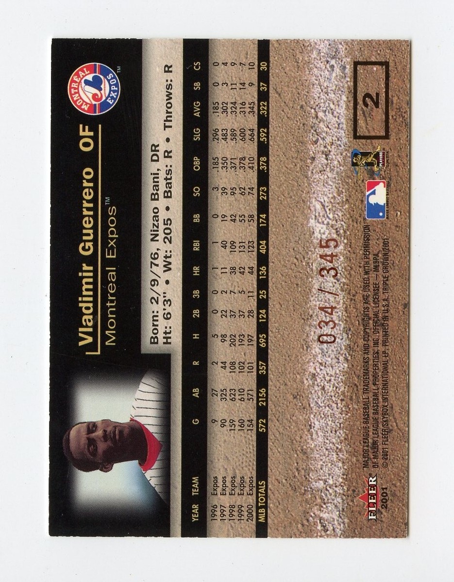 B601 VLADIMIR GUERRERO 2001 FLEER TRIPLE CROWN RUBY 34/345