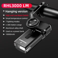 ROCKBROS Bike Super Bright Headlight 3000 Lumen Temperature Control Smart Light