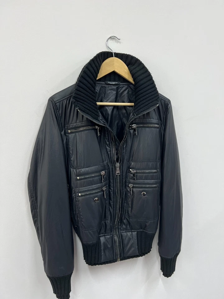 Dolce & Gabbana Padded Jacket Bomber Wool Double Zip Collar Ladies Size 44 L - Image 4 of 4