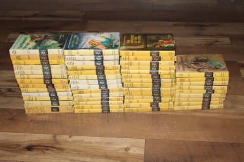 Vintage Nancy Drew NEAR COMPLETE SET MATTE Yellow Hardcover Carolyn Keene 52 - Picture 1 of 17