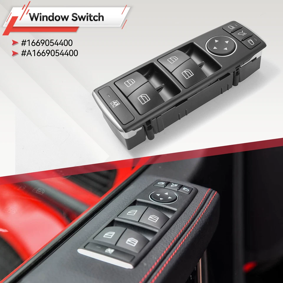 1669054400 FOR MERCEDES-BENZ GL450 2013-16 FRONT LEFT DOOR MASTER WINDOW SWITCH - Image 2 of 4