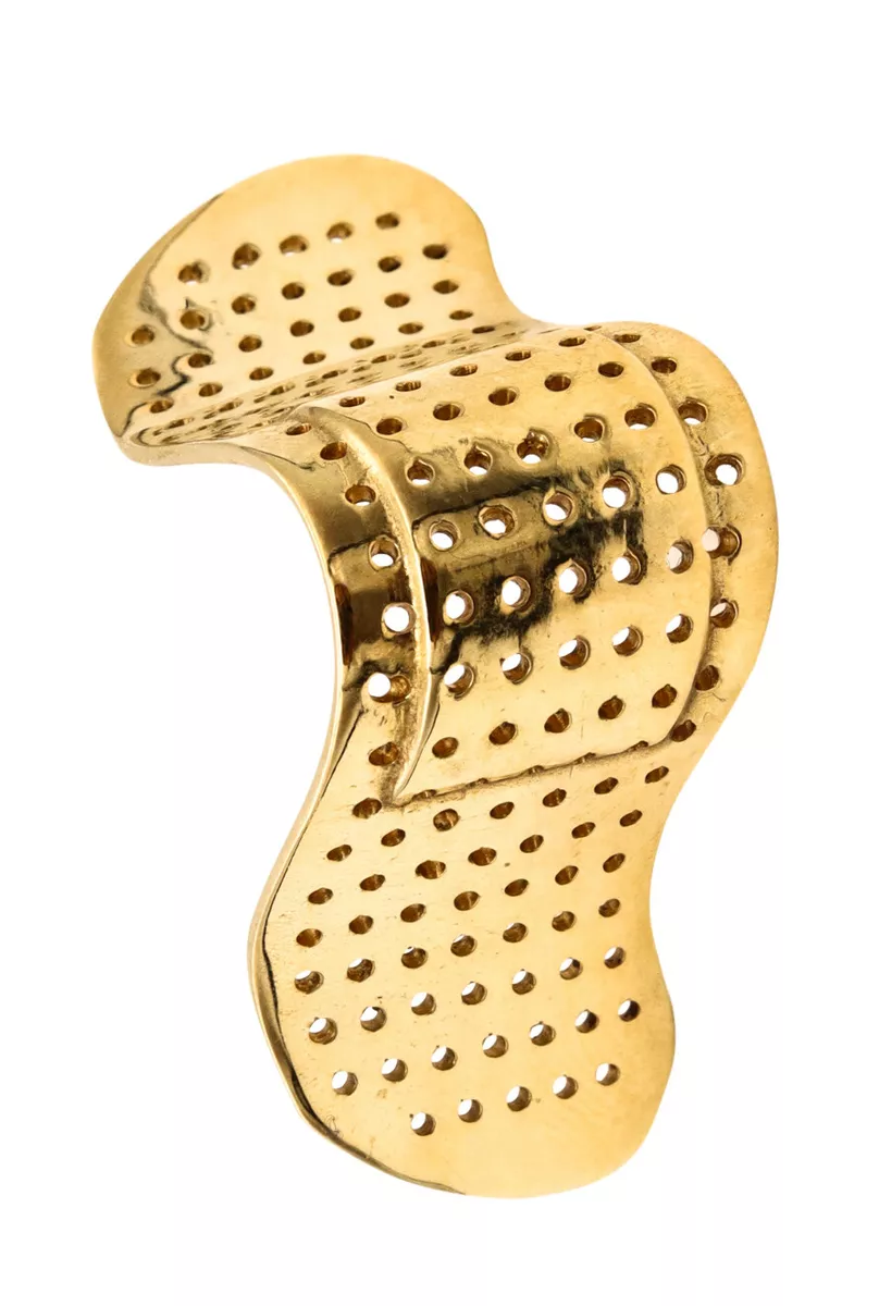 ALAN CROCETTI 2014 NOSE PLASTER RING IN 18 KT YELLOW GOLD VERMEIL WITH BOX