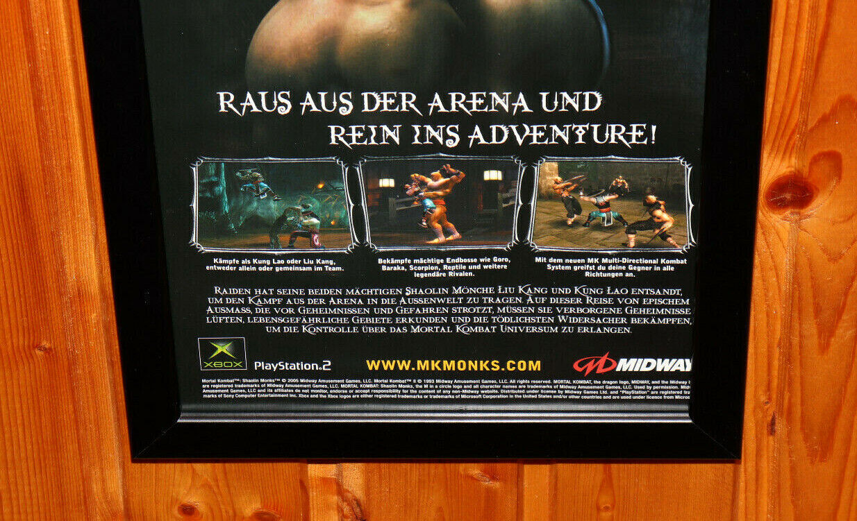 Mortal Kombat Shaolin Monks Playstation 2 Glossy Promo Ad Poster Unframed  G1937