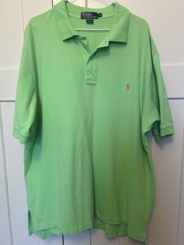 Polo Ralph Lauren Classic Fit Kurzarm Hemd Lindgrün mit Rosa Pony 2XL Big - Bild 1 von 4