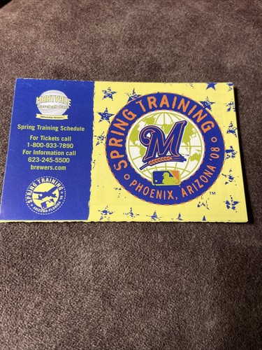 2008 Milwaukee Brewers spring training a pocket schedule Coca-Cola