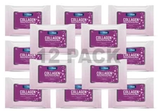 12 Pack DeepFresh Collagen Extract Make-Up Removal Wipes 12x25 pcs