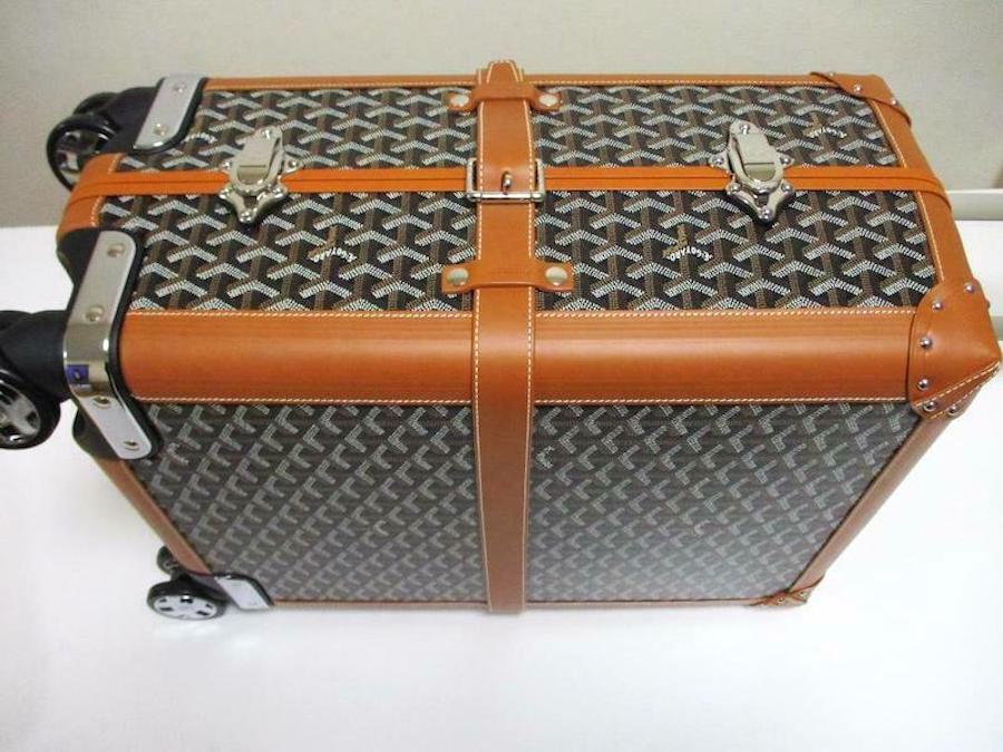 Goyard Bourget PM Travel Trolley Carry Bag Trunk Case Box Brown Auth New  proof