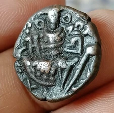 #B3#Ancient india coper coin of Lohara Dynasty kashmir SANGRAM DEVA 980-1080AD 