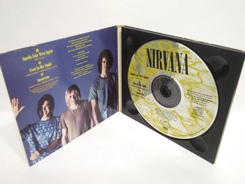 Nirvana: Smells Like Teen Spirit Geffen Maxi-Single 1991 Music CD Foto 3 de 3