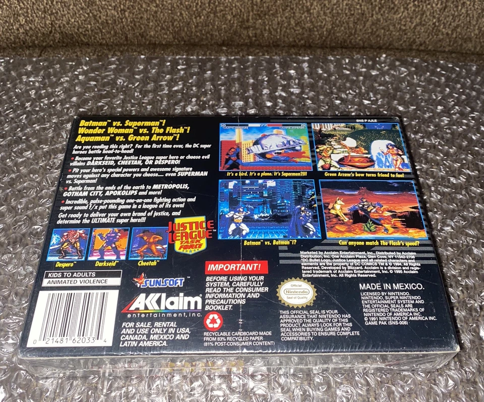 Justice League Task Force NEW SEALED! RARE SNES V-SEAM DC CLASSIC Super Nintendo - Image 4 of 4