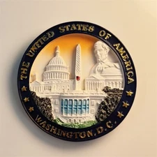 USA America Washington Circle Emblem Capital Souvenir 3DFridge Magnet Craft Gift