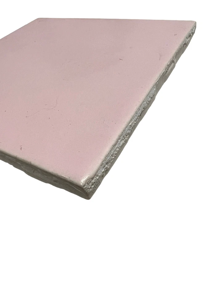 10 Vtg Pink Porcelain Ceramic Tile 4 1/4" Sunset Exacto Spacer Tile USA Flaws -J - Image 2 of 4
