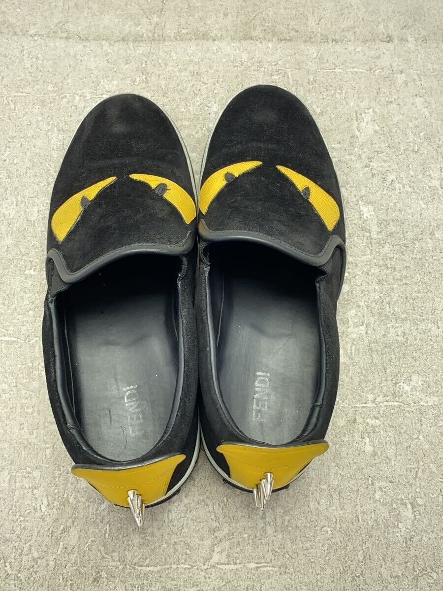 FENDI Low Top Sneakers Bug's Eye Slip-On UK7 Black Suede FENDI Low Top Sneakers Bug's Eye Slip-On UK7 Black Suede