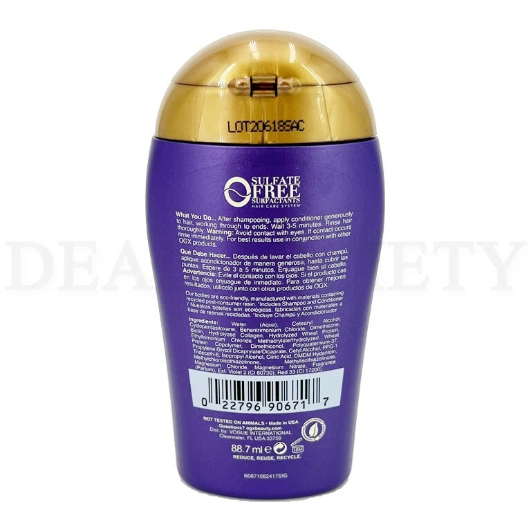OGX Thick & Full + Biotin & Collagen Conditioner 3 Ounce - Lot of 6 - Image 2 of 2
