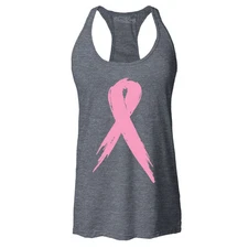 Pink Breast Cancer Ribbon Racerback Tank Top Awareness Support Shirt