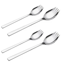 4 PCS Long Handle Salad Fork Fruit Dessert Utensils Hiking Sporks